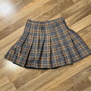 Plaid Pleated Skirt in Gray and Orange - kids 5